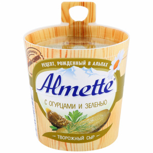 Сыр творожный огурцы и зелень Альметте 150г