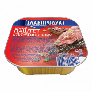 Паштет нежный с говяжьей печенью Главпродукт 95г
