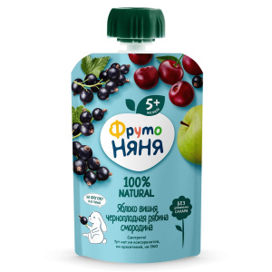 Десерт Фруто Няня яблоко/вишня/рябина, 90г