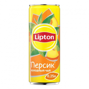Чай холодный черный Персик Липтон ж/б 0,25л