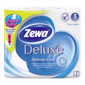 Туалетная бумага Zewa Deluxe Белая 3 слоя 4 рулона