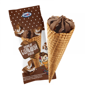 Рожок Большой шоколад иней 120гр