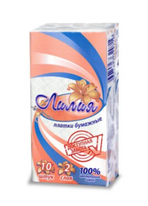 Платочки Лилия лето 2-сл 10шт