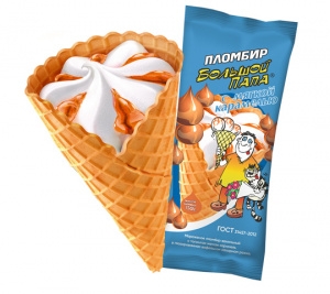 Рожок Большой Папа карамель, 130г