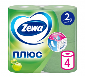 Туалетная бумага Зева яблоко 2-х сл.4шт