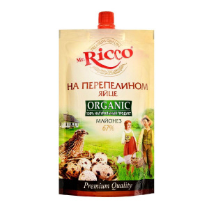 Майонез Mr.Ricco На перепелином яйце 67%  220мл