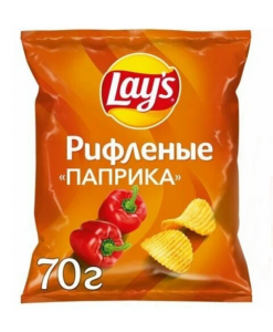 Чипсы Лейз Рифленые паприка 70гр