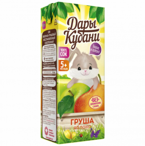 Сок Дары Кубани яблочно-грушевый 0,2л
