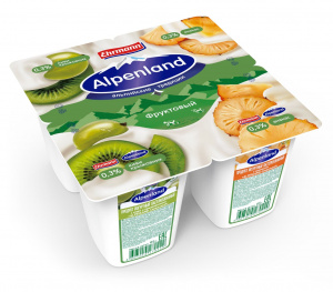 Йогурт Альпенленд киви, крыжовник, ананас 0,3% 95г