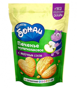Печенье Бонди Бегемотик 180г с бананом