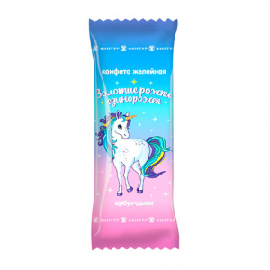 Конфеты марм Золотые Рожки Единорожек вкус арбуз-дыня