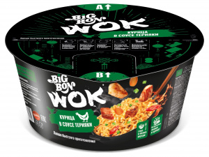 Лапша б/п курица в соусе терияки Биг Бон Wok чаша 85г