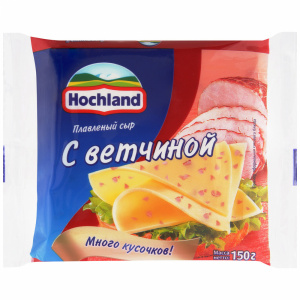 Сыр плавленый ветчина Хохланд 150г квадрат