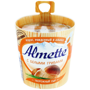 Сыр творожный белые грибы Альметте 60% 150г