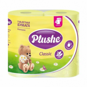 Туалетная бумага Plushe Classic ромашка 2-сл 4рулона