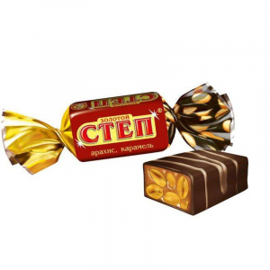 Конфеты Степ золотой с орехом 1кг