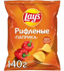 Чипсы Лейс Рифленые Паприка, 140г
