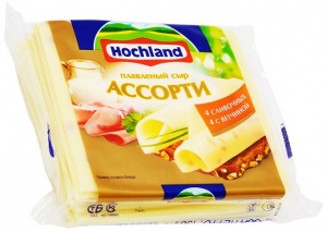Сыр плавленый Хохланд ломтики  Ассорти 150г