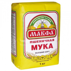 Мука пшеничная в/с Макфа 1кг