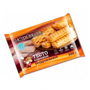 Тесто слоеное бездрожжевое «метрополис» 500гр