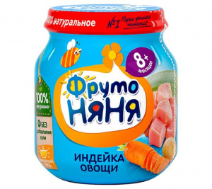 Фрутоняня пюре с/б индейка с овощами, 100 г