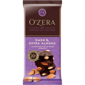 Шоколад горький O'zera Цельный миндаль 90г