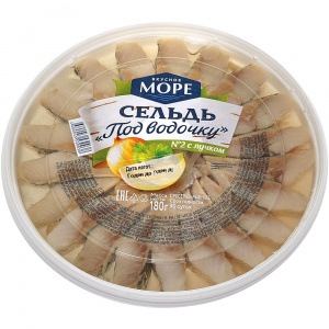 Пресервы Сельдь филе-кусочки в масле Под водочку №2 с луком Вкусное море 350г