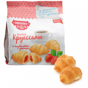 Мини круассаны с клубничным джемом Яшкино 180г
