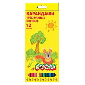 Карандаши цветные "Каляка-Маляка" 12 цв. трехгранные с заточкой КТКМ12