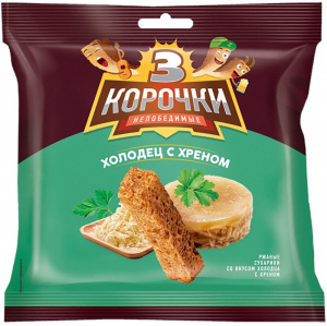 Сухарики Три корочки холодец с хреном 100г