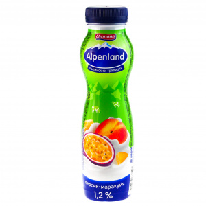 Йогурт питьевой Альпенленд персик, маракуйя 1,2% 290г