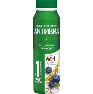 Биойогурт питьевой Активиа черника, 5 злаков 260г