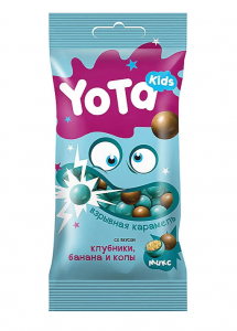 Драже Yota "Хрустящий шарик" взрывная карамель со вкусом клубники бана и колы 50г