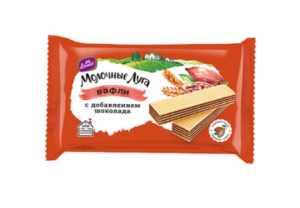 Вафли Молочные Луга с шоколадом 200г