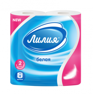 Туалетная бумага Лилия 2-х сл.4шт