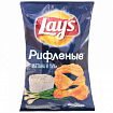 Чипсы Лейс рифленые Сметана и лук 225гр