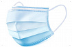 Маска защитная на резинках голубая 1шт
